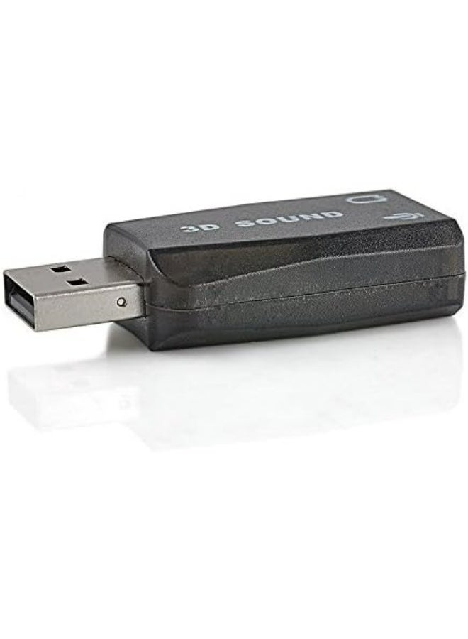 أبلينم محول USB مزود بمقبس سماعة رأس وميكروفون 3.5 ملم، أسود اللون - Image 3